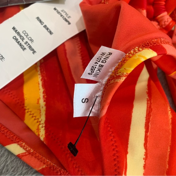 NWT Diane Von Furstenberg Andy Warhol Orange Stripe RIng Bikini Size S - Picture 6 of 6